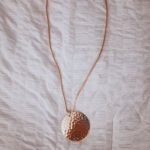 Gold Hammered Metal Necklace